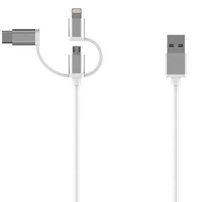 MFI 3M USB A To Micro Type C Lightning C48 All In One USB Cable