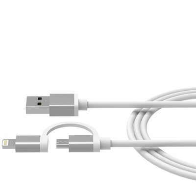 2 In 1 2m 6ft USB A To Micro Lightning C48 USB Multi Charging Cable